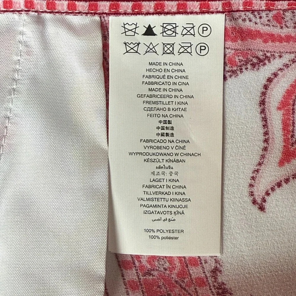 Michael Michael Kors Pants Womens Large Pink Print Wide Leg Crop Palazzo Pull On